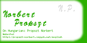 norbert propszt business card